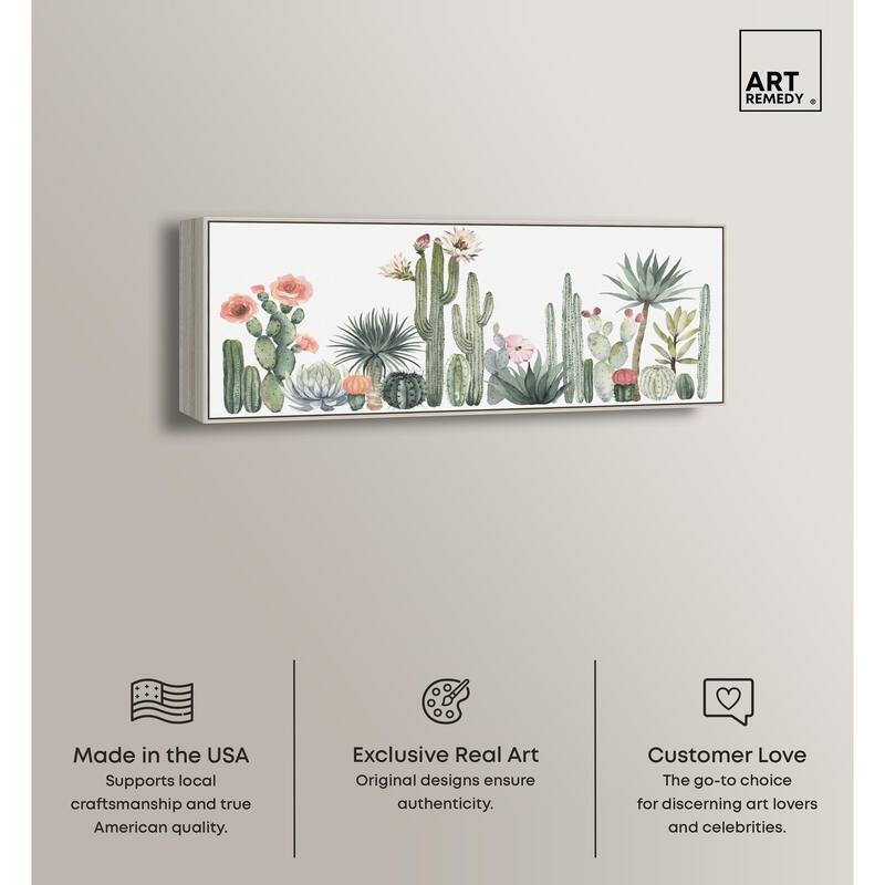 Cactus Desert Shade Panoramic Canvas by Art Remedy