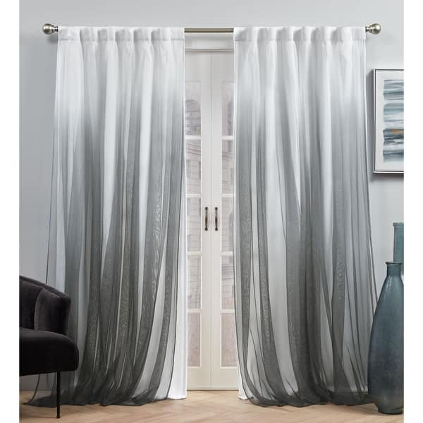 slide 1 of 28, ATI Home Crescendo Lined Blackout Hidden Tab Curtain Panel Pair 54x84 - Black