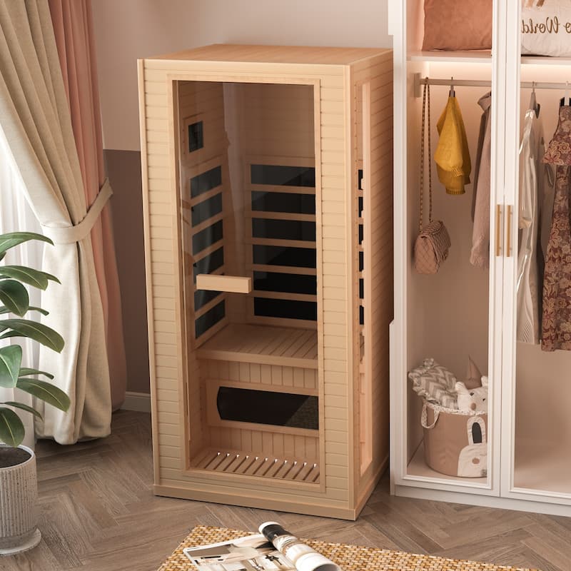 Recharge at Home: 1-Person Infrared Sauna with Bluetooth