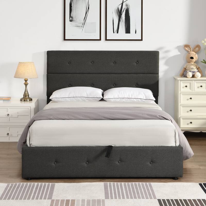 Upholstered Platform Bed with Underneath Storage