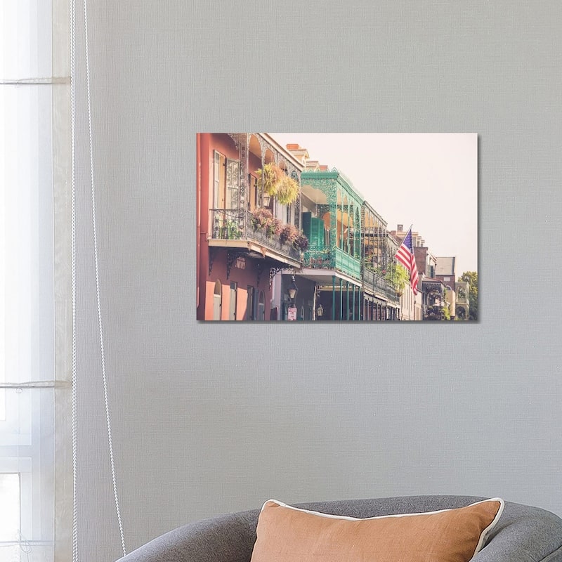 iCanvas "Colorful New Orleans French Quarter Balconies" by Ann Hudec Canvas Print - 18x26x1.5