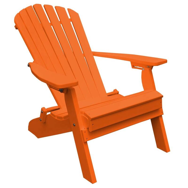 Poly Folding and Reclining Adirondack Chair - Orange