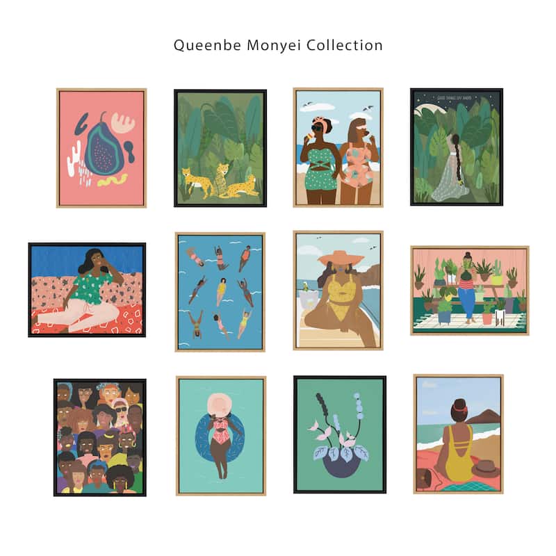 Kate and Laurel Sylvie Lady Forest Framed Canvas by Queenbe Monyei