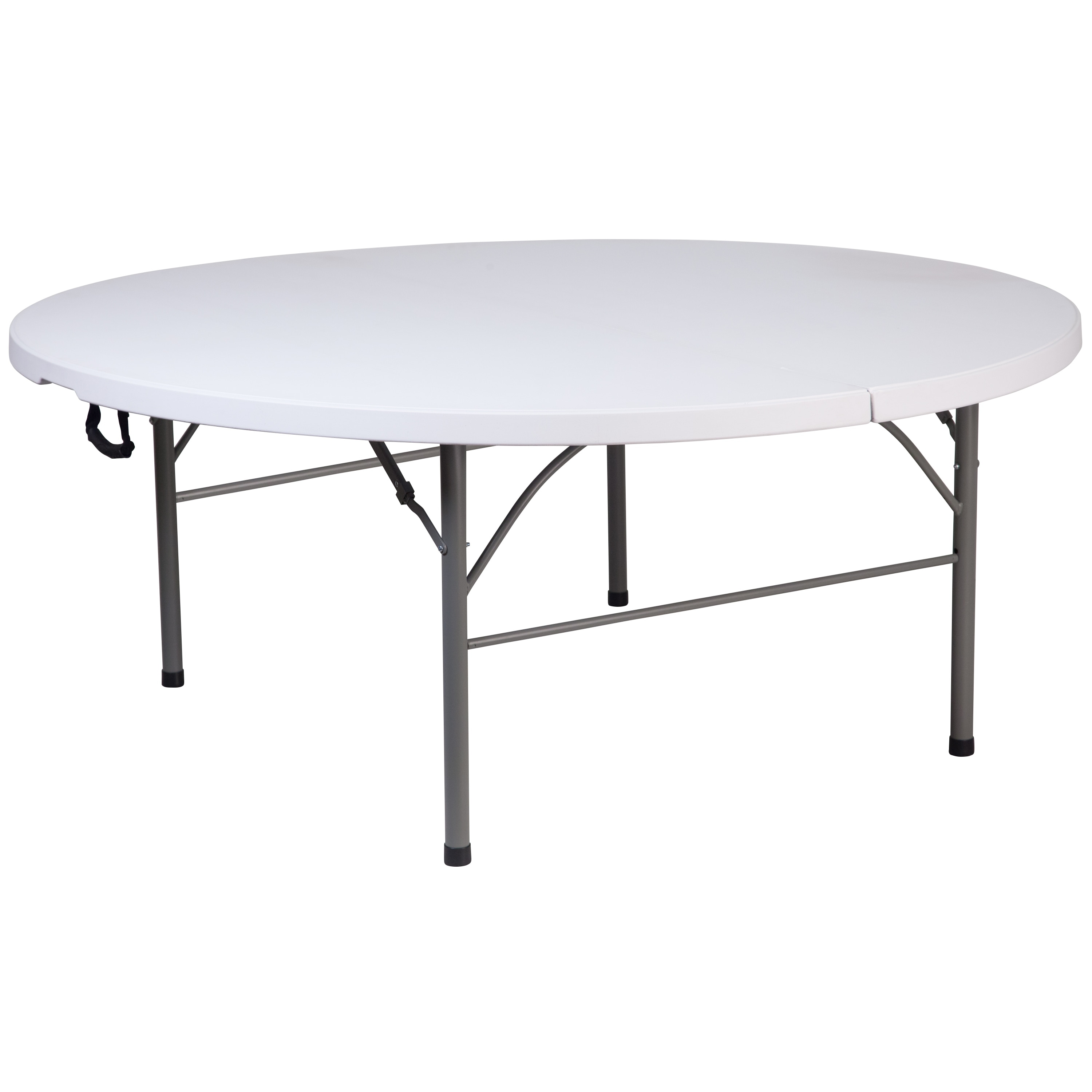 5.89-Foot Round Bi-Fold Plastic Banquet Folding Table with Handle