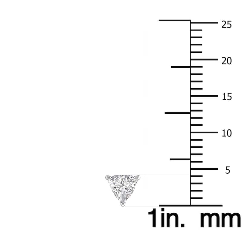 Marquee Lab Grown 1/2 Carat Trillion Shaped Solitaire Diamond Earrings in 14K White Gold