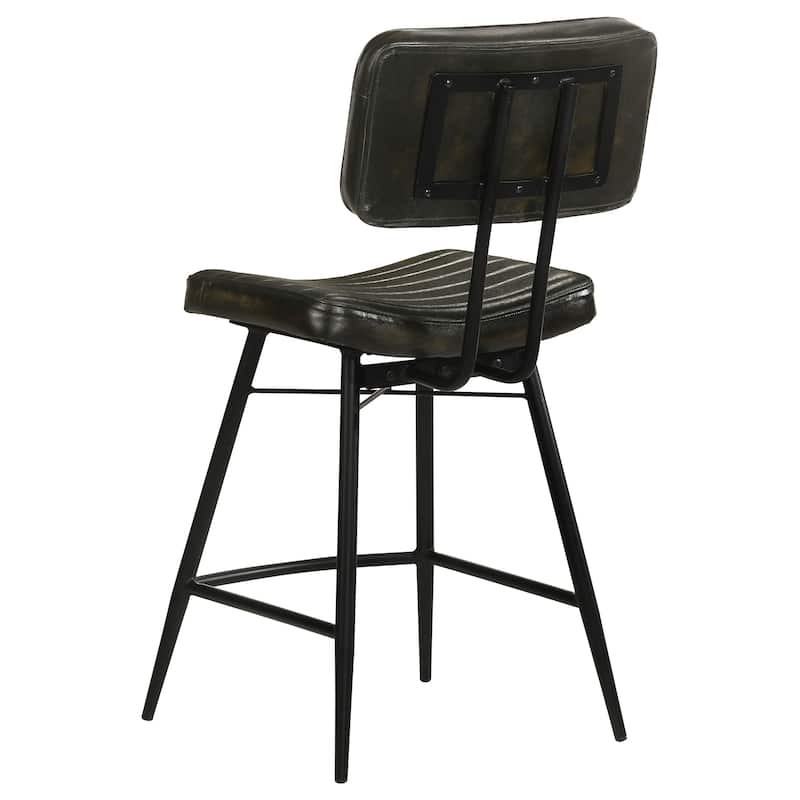 Partridge Leather Upholstered Counter Height Stools (Set of 2)