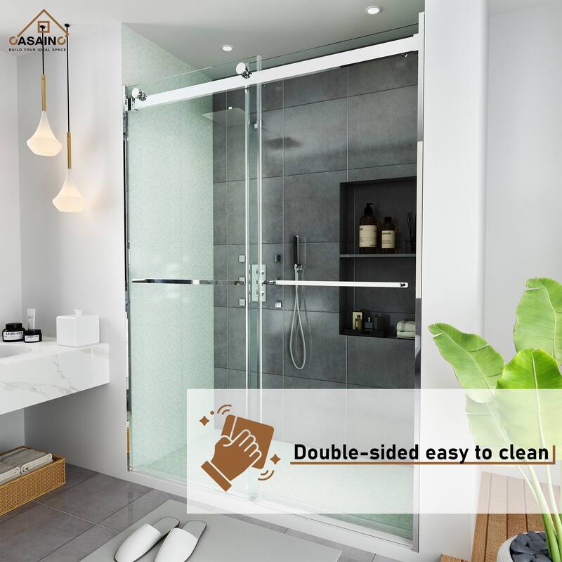 CASAINC 60"*76" Frameless Double Sliding Shower Door