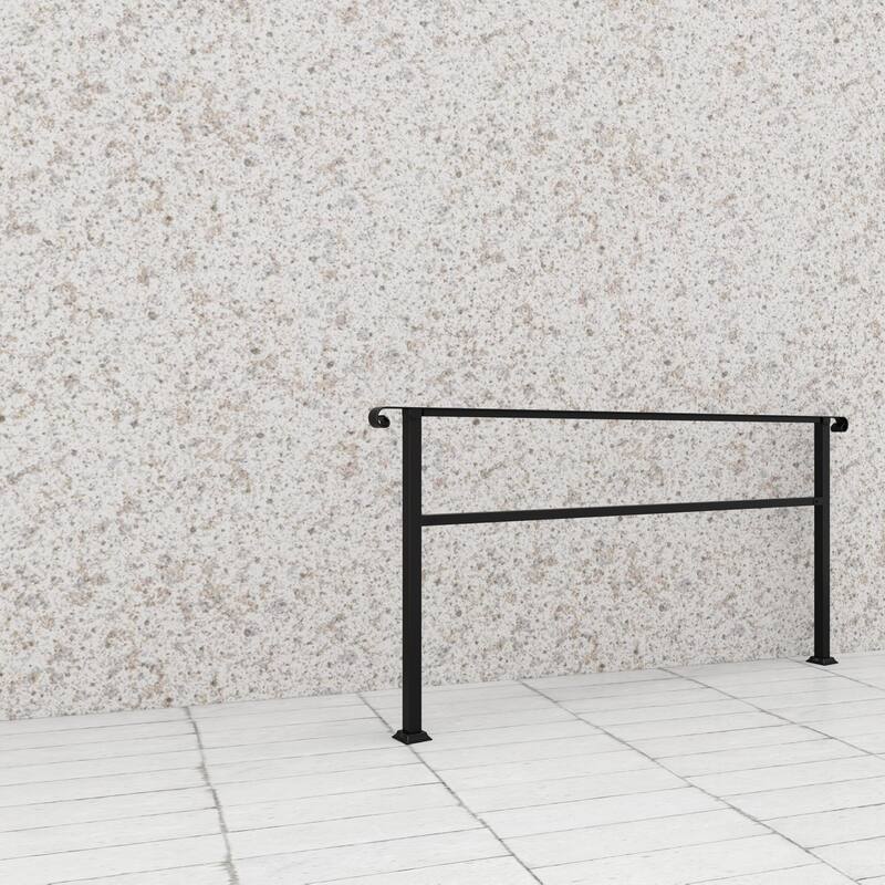 Sturdy Wrought Iron Handrail Ideal for Gardens, Porches, and Home Use