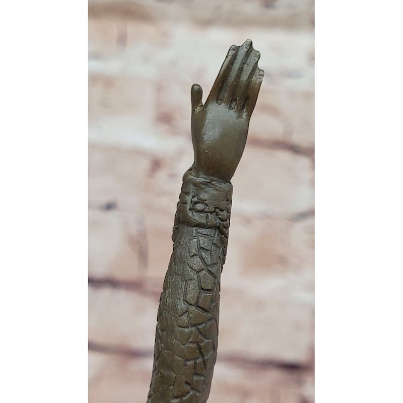 Chiparus Art Deco Bronze Dancer Sculpture – Elegant Figurine With Detailed Gown On Marble Base