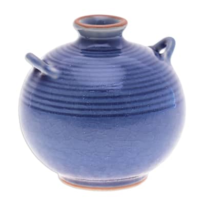 Novica Handmade Thai Circles Celadon Ceramic Vase