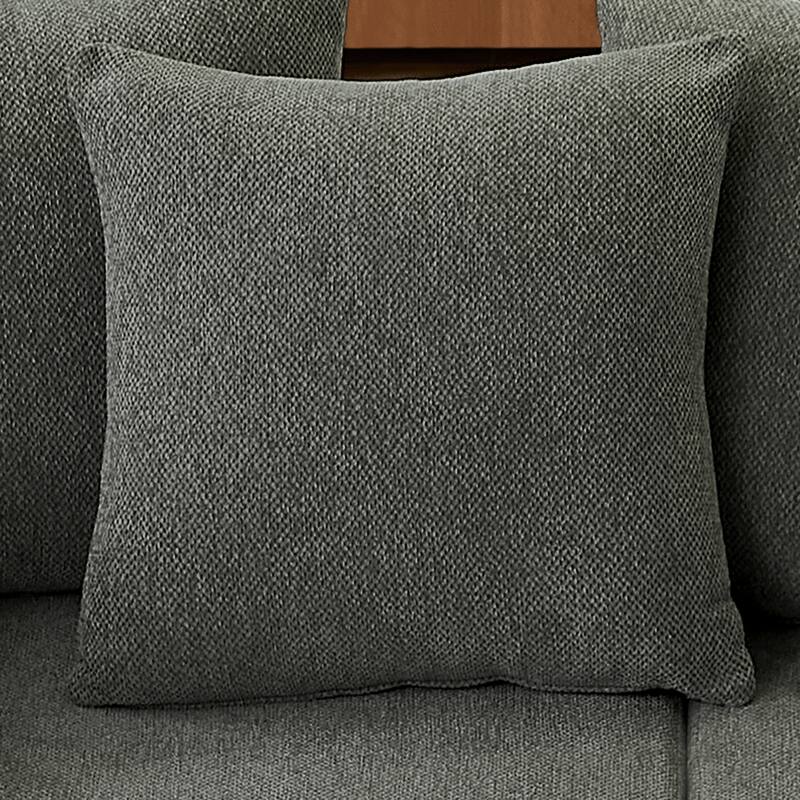 Grey Chenille U-Shaped Sectional Sofa, 128x61x35 inches, 227 lbs