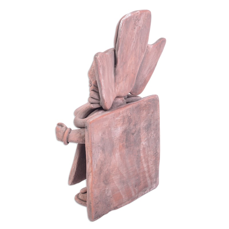 Novica Handmade Mictlantecuhtli Terracotta Sculpture