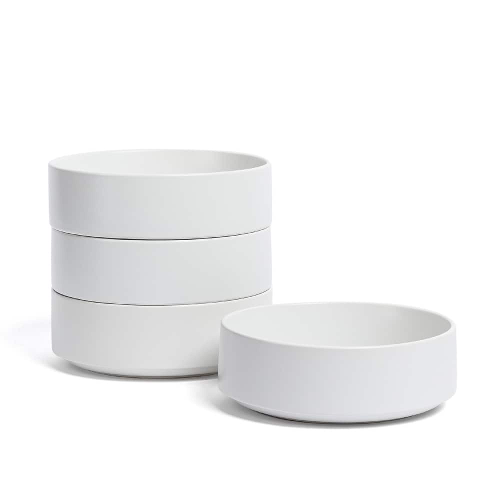 over&back Stackable 25oz Semi-Matte Stoneware Cereal Bowls