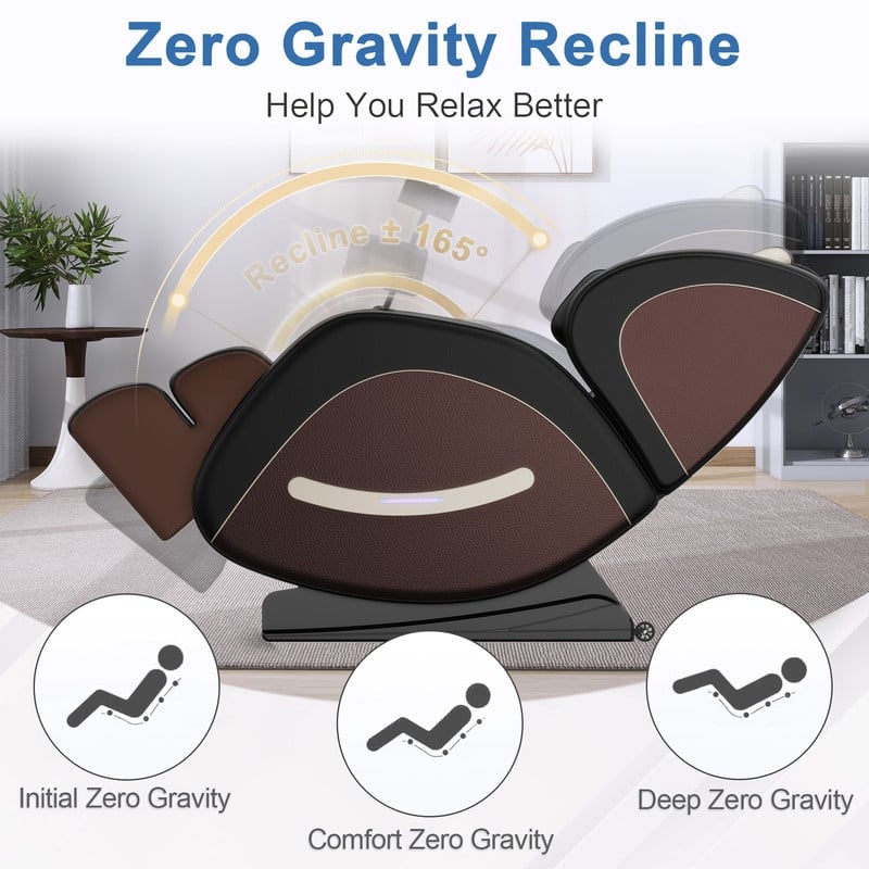 Luxury Zero Gravity Massage Chair Recliner with Full Body Air Pressure, Bluetooth Audio & Heating