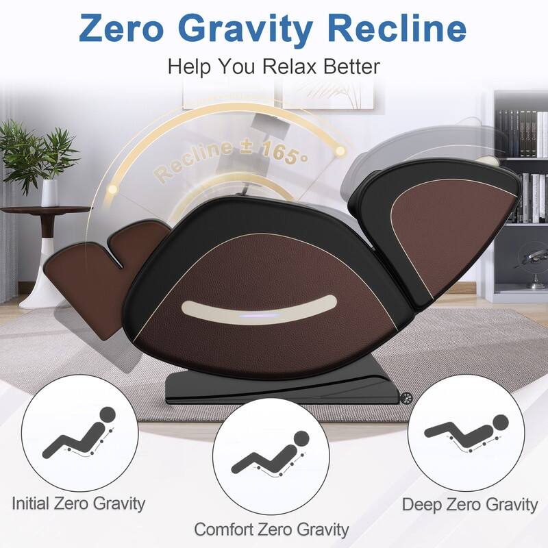 Zero Gravity Massage Chair w/8 Massage Rollers and Full-Body Air Pressure, Living Room Home Spa Recliner