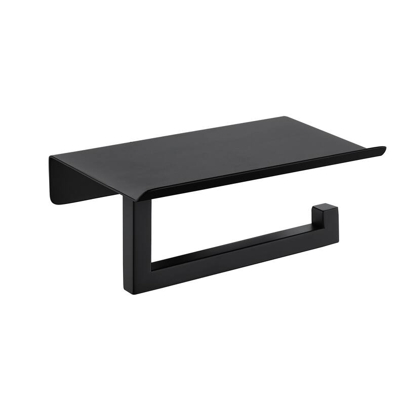 Bath Wall-Mount Single Post Toilet Paper Holder with Shelf