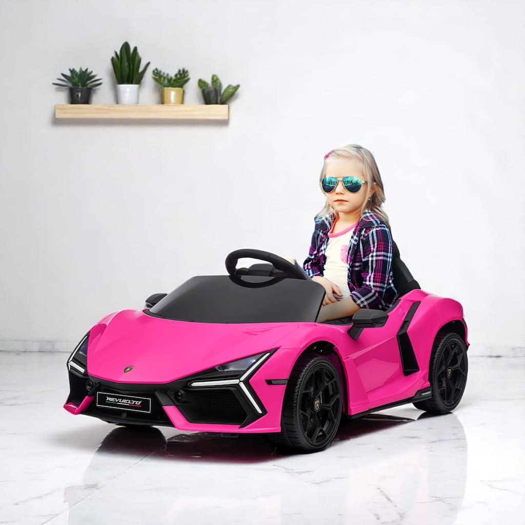 12V Licensed Lamborghini Revuelto Kids Ride-On Car with Remote Control, Hydraulic Doors,LED Lights, Music - Electric Toy Vehicle