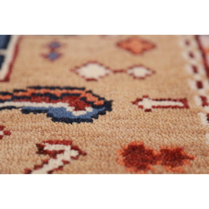 Geometric Khotan Indian Foyer Rug Handmade Wool Carpet - 2'10"x 5'0"