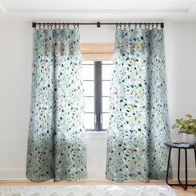 1-piece Sheer Mint Terrazzo Made-to-Order Curtain Panel