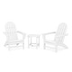 preview thumbnail 11 of 14, POLYWOOD Vineyard 3-Piece Adirondack Set with South Beach 18-inch Side Table White
