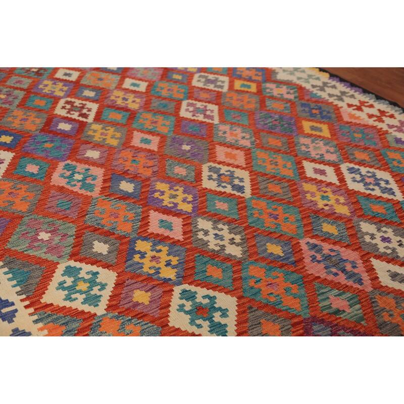South Western Style Kilim Oriental Area Rug Handmade Wool Carpet - 8'5"x 11'2"
