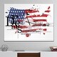 preview thumbnail 1 of 7, Designart 'Vintage Fashion USA Flag' Oversized Vintage Wall CLock 40 in. wide x 30 in. high