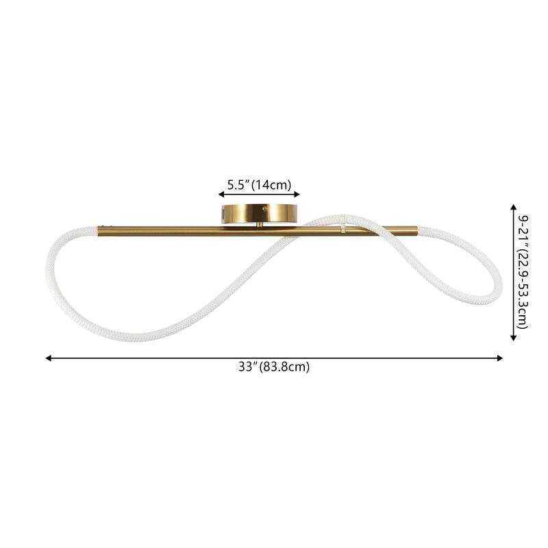 Lisette Contemporary Minimalist 360 Adjustable Silicone Neon Rope Dimmable Linear Integrated LED Flush Mount, by JONATHAN Y