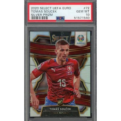 Tomas Soucek 2020 Select UEFA Euro Silver Prizm Soccer Rookie Card #72 PSA 10 - 8'6" x 11'6"