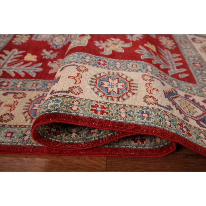 Traditional Kazak Area Rug Hand-Knotted Wool Carpet - 5'1" x 7'0"