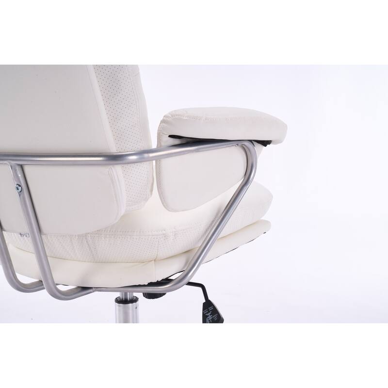 Ergonomic Leather Office Chair with 360°Swivel, Adjustable Height, Reclining Backrest & Breathable Seat