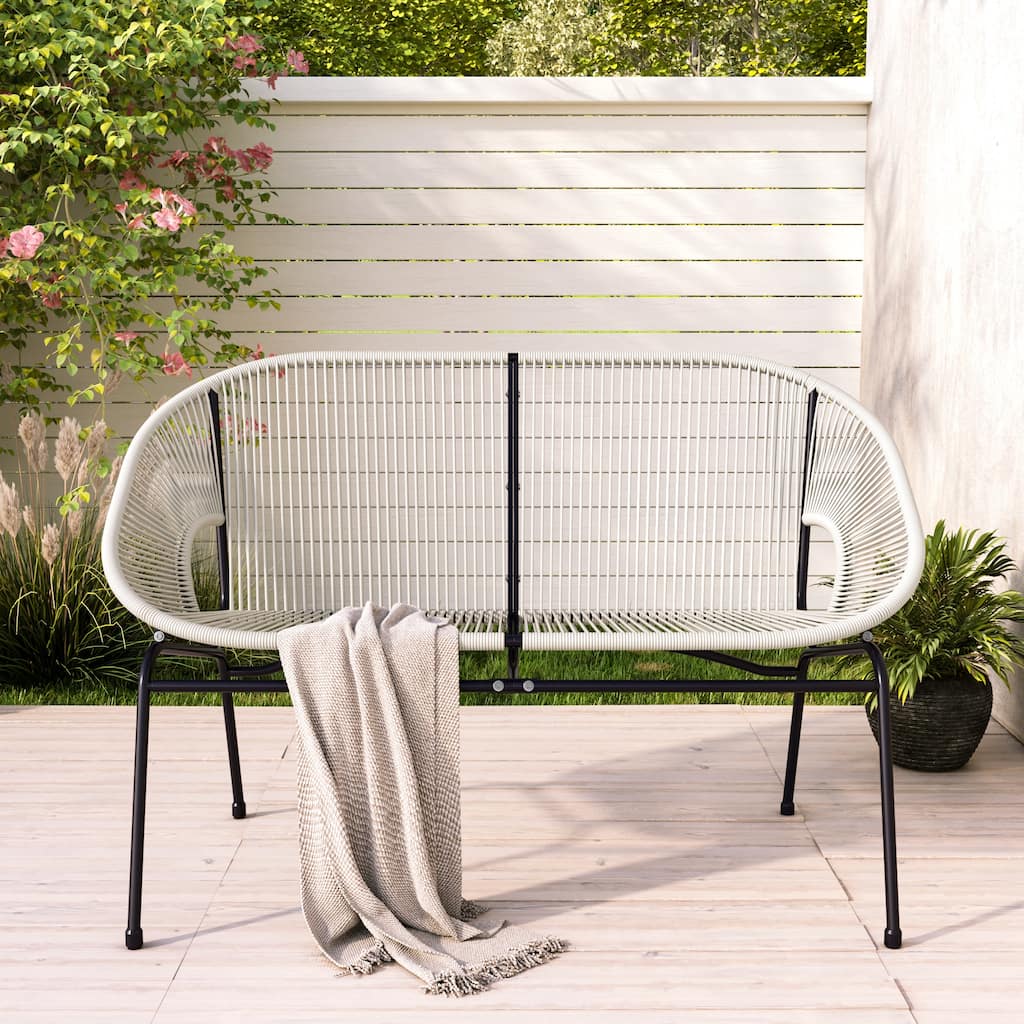 Condessa Outdoor Patio Wicker Loveseat (Excluding the table)