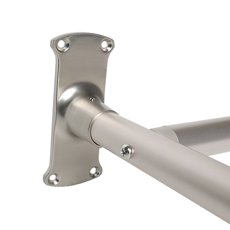 Utopia Alley Rustproof Aluminum D-shape Shower Rod With Ceiling Support for Freestanding Tubs, 60 * 25 in