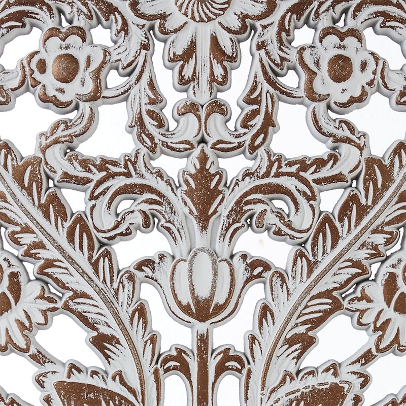 Madison Park Botanical Distressed Carved Wood Wall Decor (Set of 2)