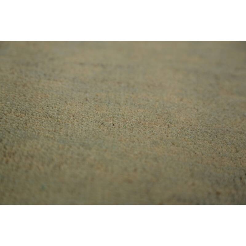 Light Green Modern Gabbeh Runner Rug Handmade Wool Carpet - 3'0" x 9'10"