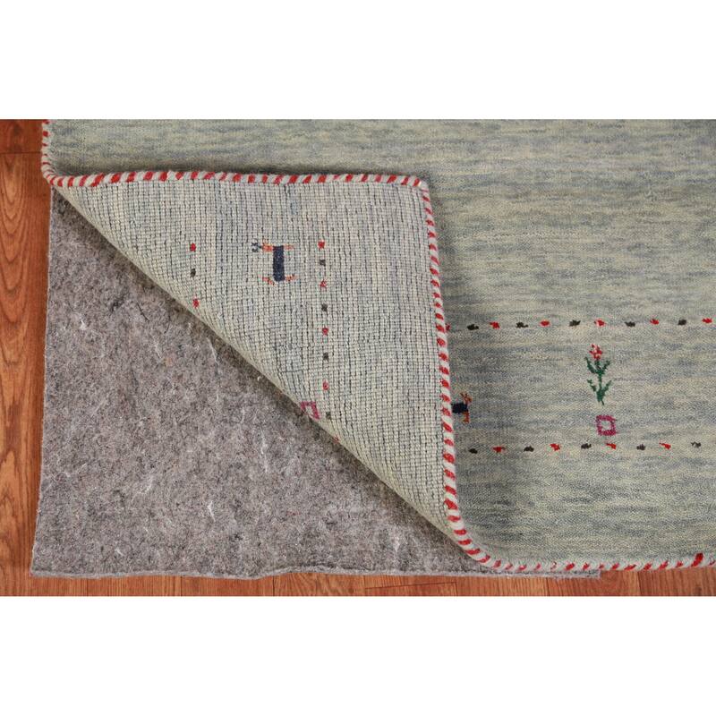 Hand Knotted Oriental 100% Wool Carpet Tribal Animal Pictorial Multi-Colored Gabbeh Area Rug - 5' 10'' X 2' 6''