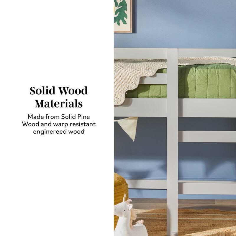 Walker Edison Wood Low Loft Bed