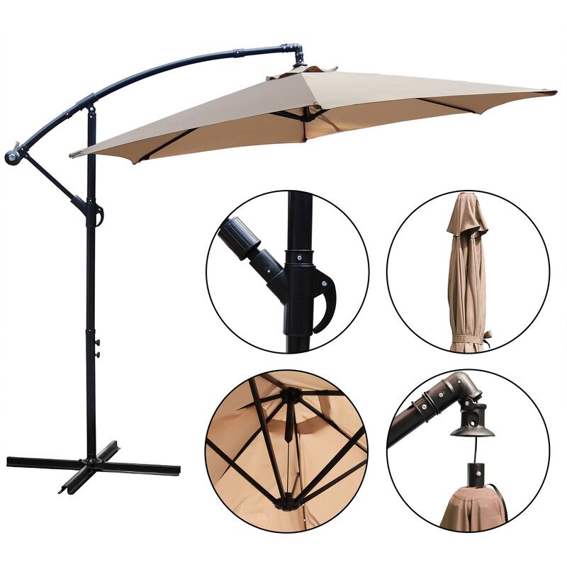 Maypex 10 Feet Cantilever Patio Umbrella, Offset Outdoor Umbrella