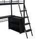 preview thumbnail 29 of 28, Full Size Loft Bed with Desk, LED Shelves, and Storage - Metal Frame with Guardrails and Ladder, Space-Saving Design for Teens