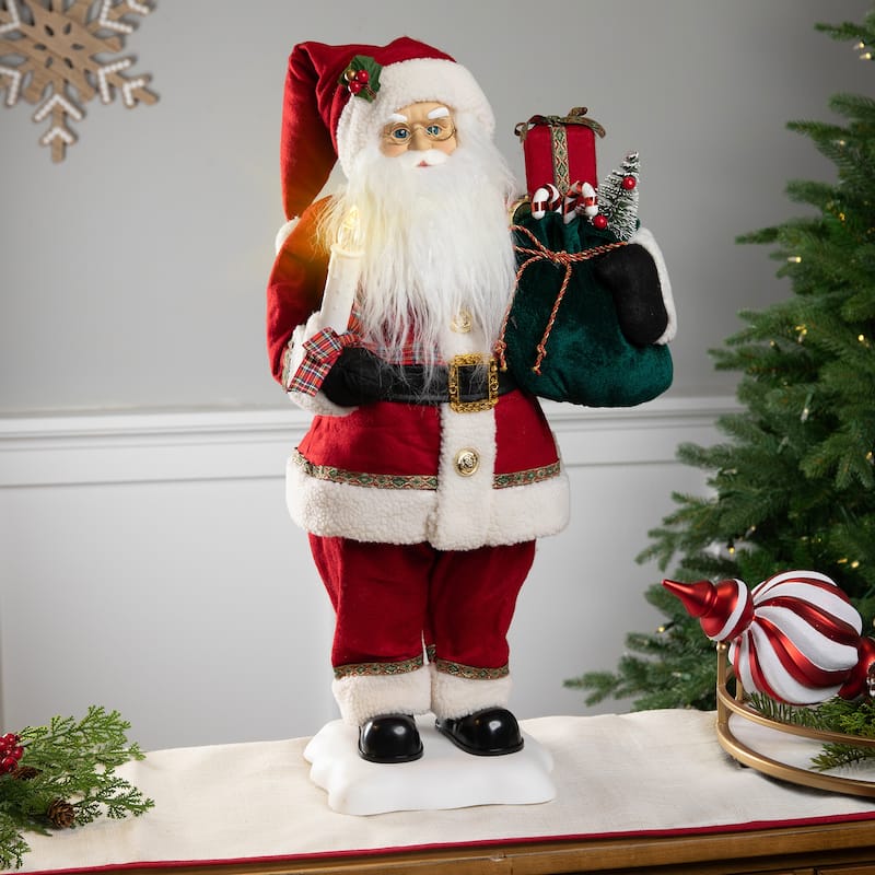 24 Inch Animated Santa Claus Lighted Candle Musical Christmas Figure