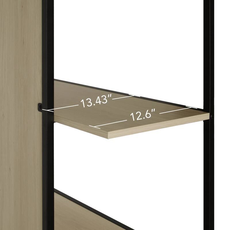 5 Tier Tall Open Bookshelf, Farmhouse Display Storage Rack Bookcase
