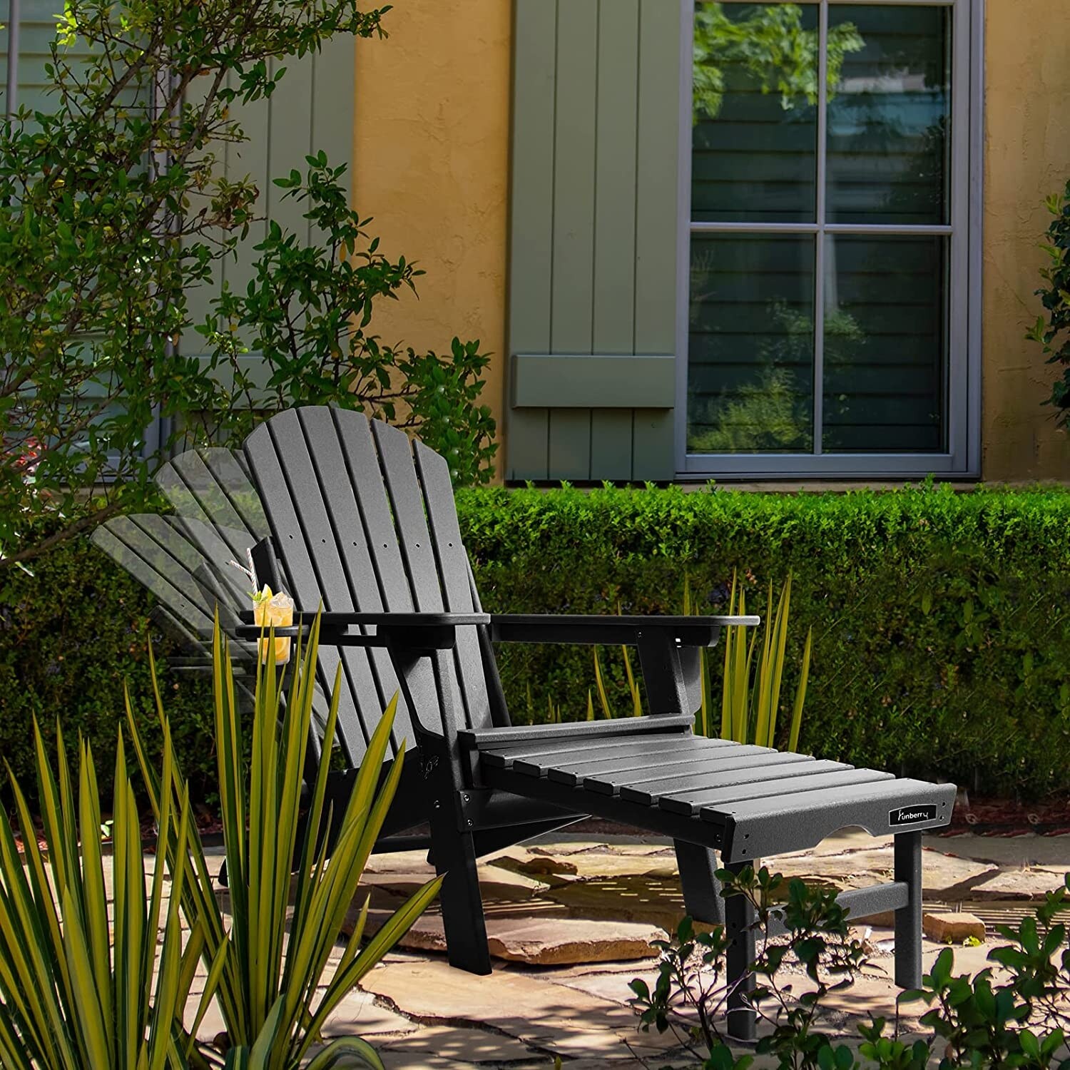 Reclining adirondack chair with hotsell footrest