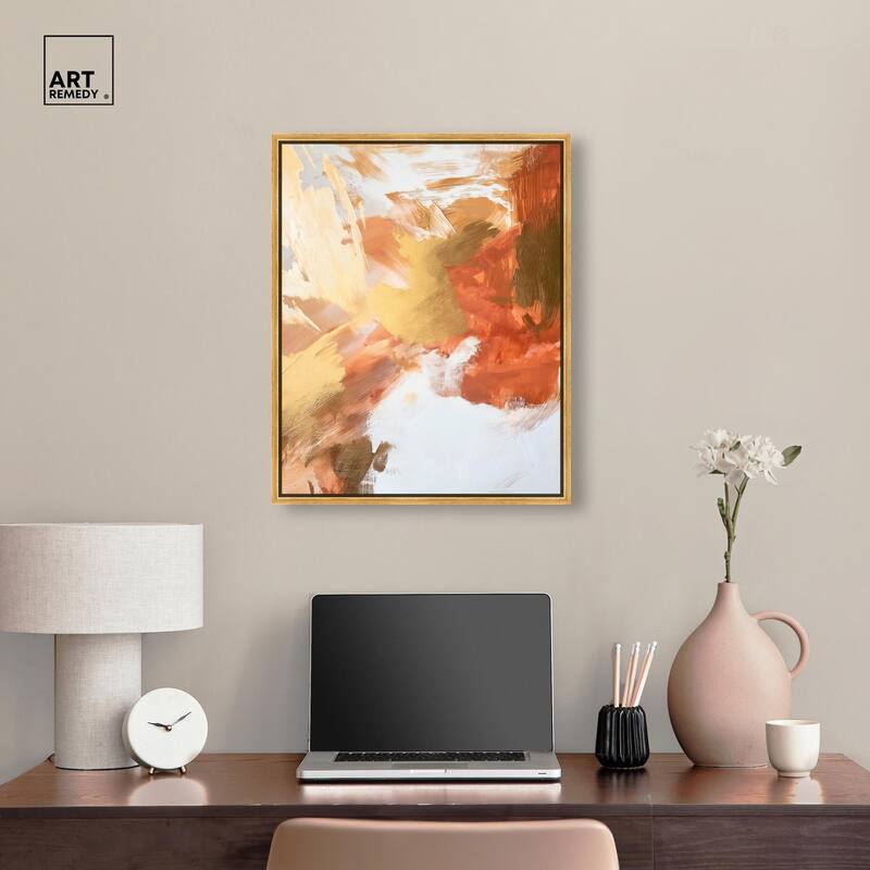 Golden Yellow Citrus Burst I Canvas by Art Remedy