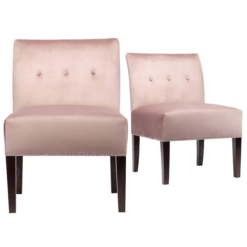 Samantha Indoor Living Room Velvet Slipper Chair by Sole Designs