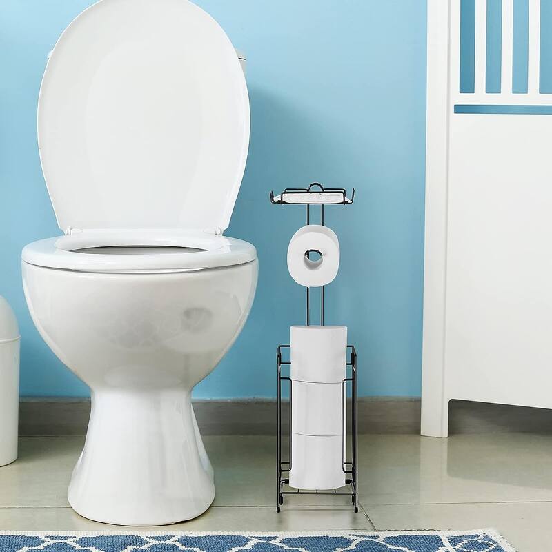 Simple Free Standing Metal Toilet Paper Holder