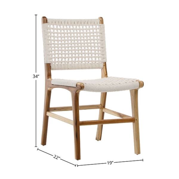 Denise Teak Dining Chair, White