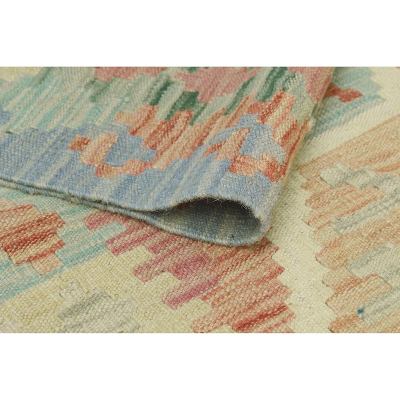Sun Faded Flatweave Makbule Rust/Grey Runner - 2'8" x 9'11"