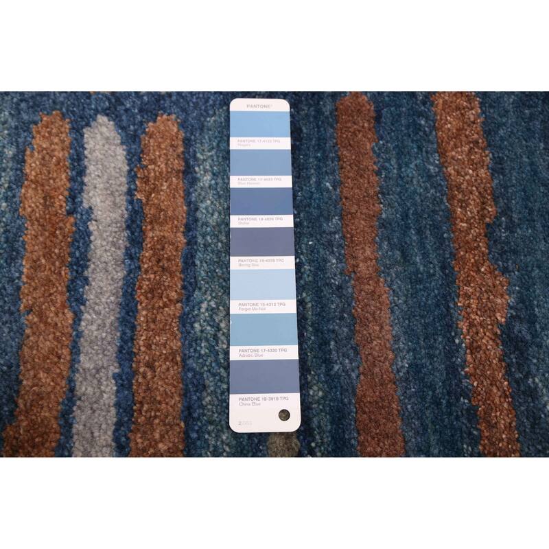 ECARPETGALLERY Hand-knotted Peshawar Ziegler Dark Blue Wool Rug - 4'11 x 7'11