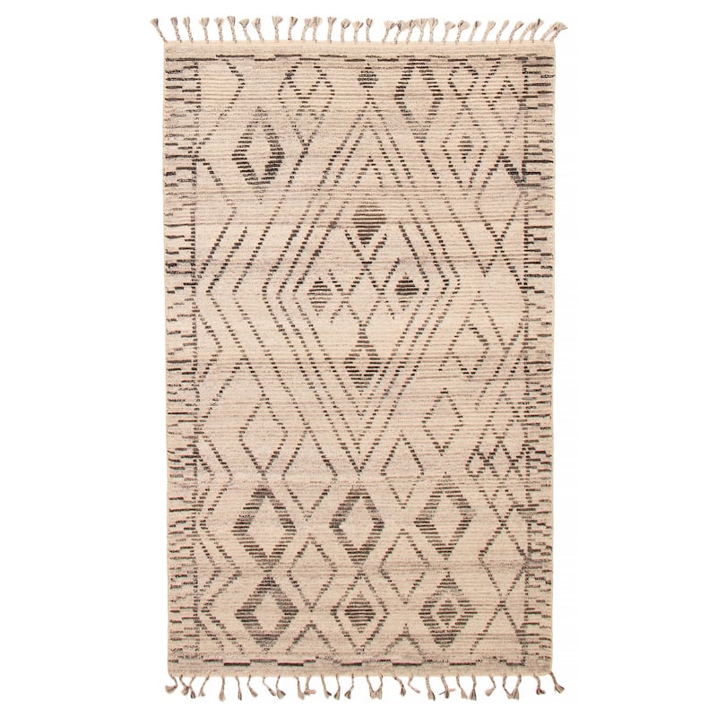 ECARPETGALLERY Hand-knotted Tangier Light Grey Wool Rug - 5'0 x 8'2 - Light Grey - 5'0 x 8'2