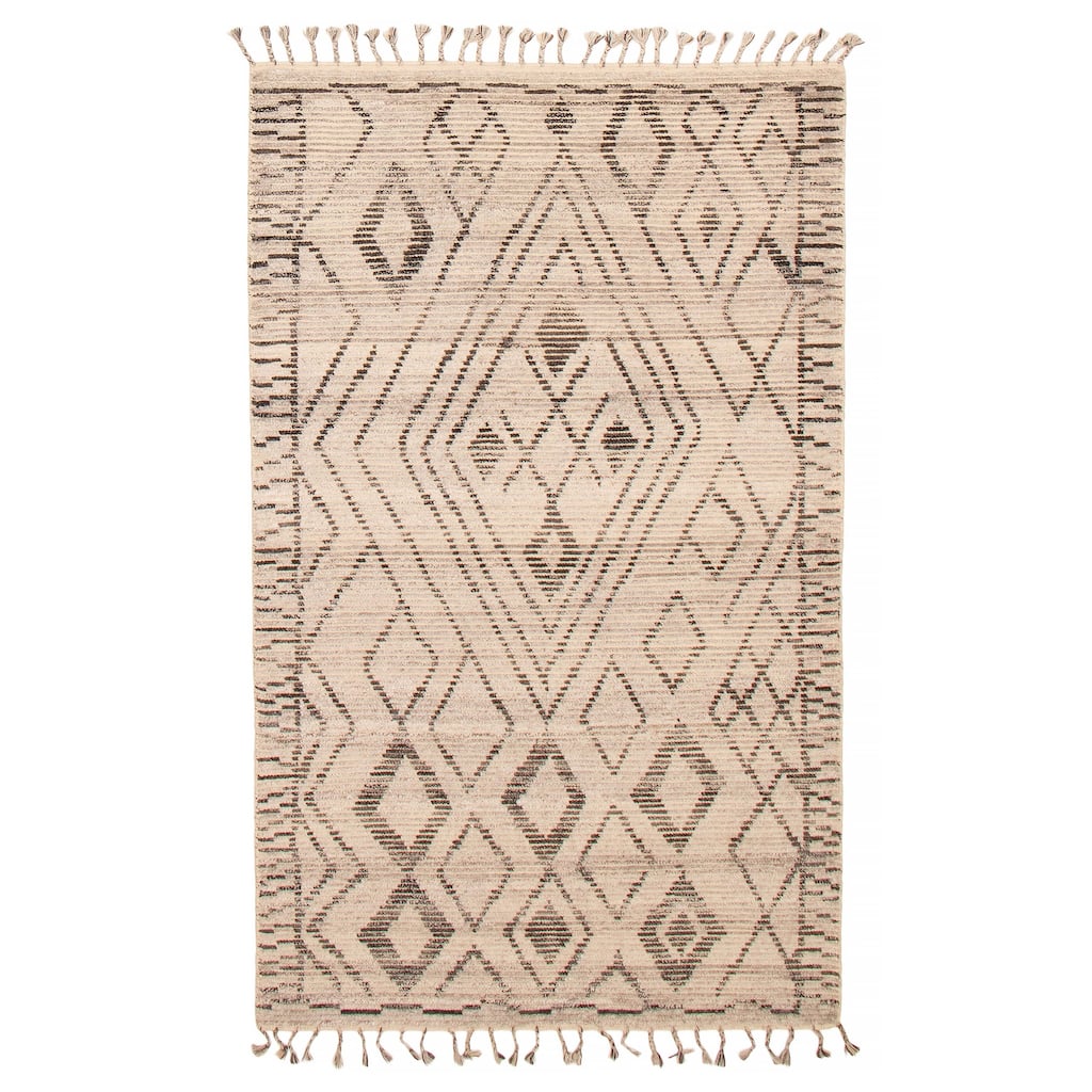 ECARPETGALLERY Hand-knotted Tangier Light Grey Wool Rug - 5'0 x 8'2