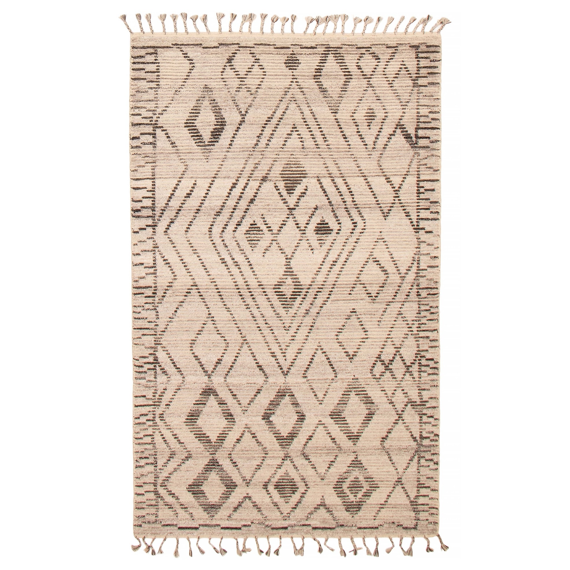 ECARPETGALLERY Hand-knotted Tangier Light Grey Wool Rug - 5'0 x 8'2